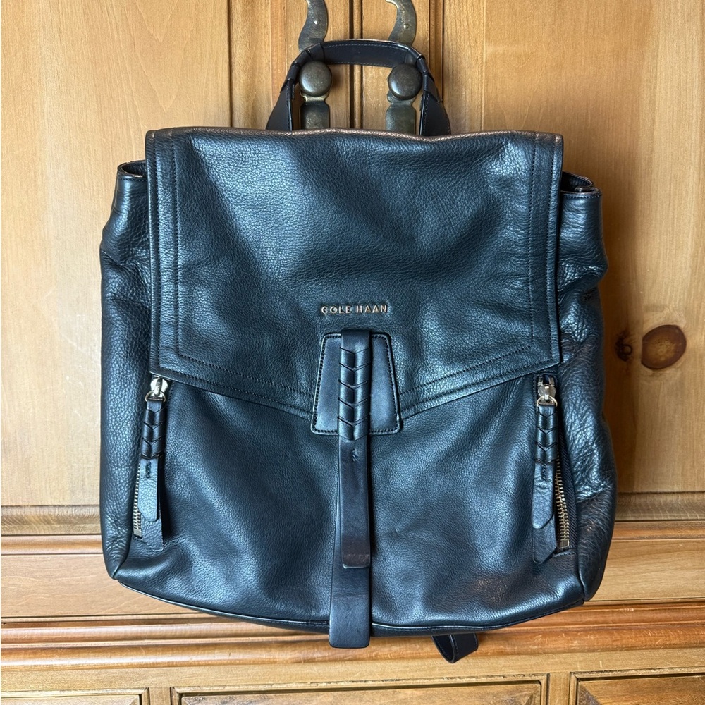 Cole Haan Black Leather Felicity Backpack